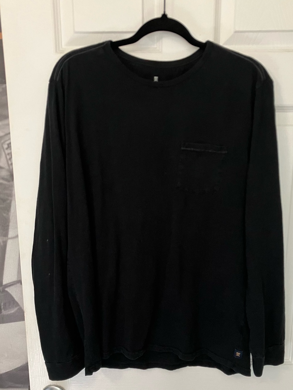 ROARK Long Sleeve Pocket Tee Large L Mens Black T Shirt